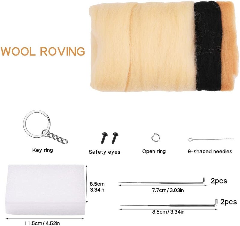 QMNNMA Needle Felting Kits, Needle Felting Supplies Kits with Tools, Animals Needle Felting Set with Foam Mat, Felting Kit for DIY Handcraft and Craft Project - Image 2